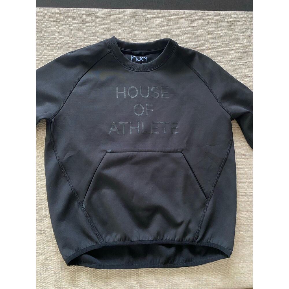 HOUSE OF ATHLETE Unisex Tech Fleece Logo Crewneck Black Sweater S